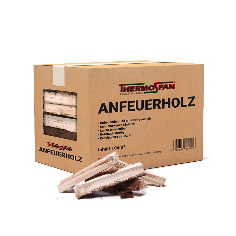 Thermospan® Anfeuerholz – Kiefer & Fichte – 60 Netze à 10 dm³