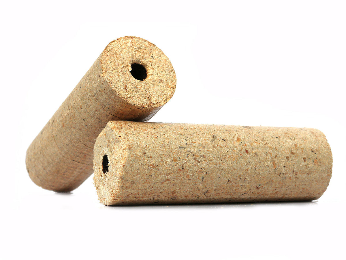 Thermospan® Holzbriketts – 960 kg – 96 × 10 kg – rund mit Zugloch